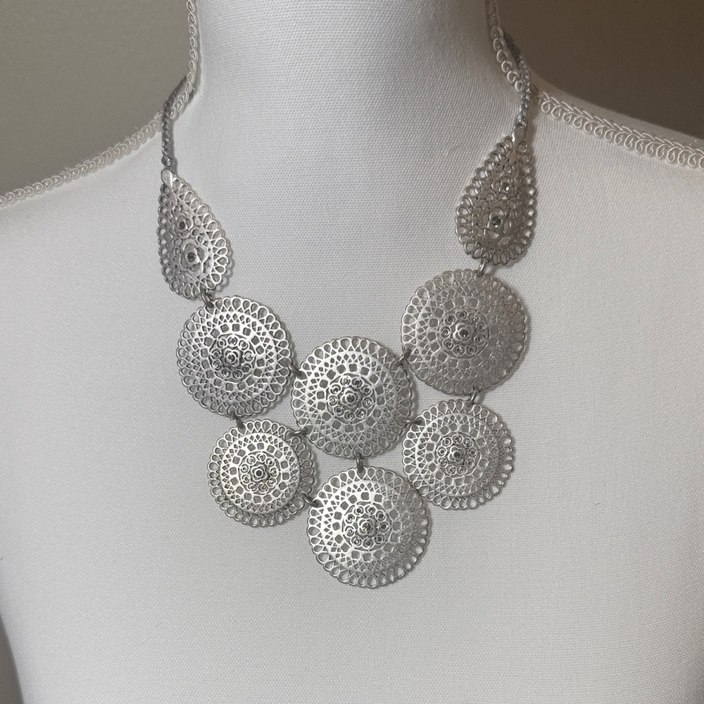 Elegant Silver Statement Necklace